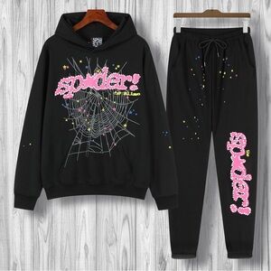 Black Spider Graphic Hoodie and Sweatpants Set